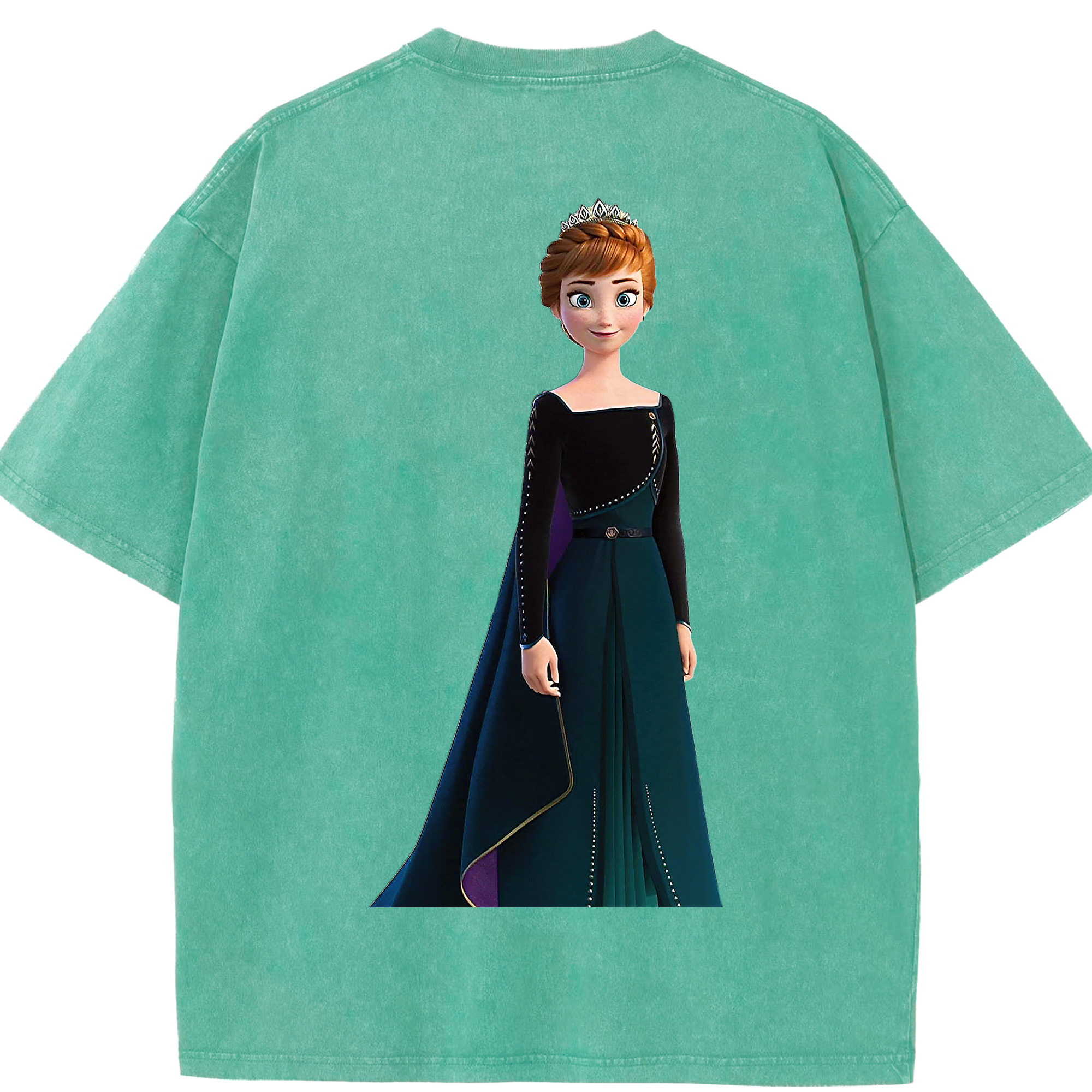 （画像用） アナと雪の女王 アンナ エルサ Frozen Anna Elsa 綿100% ヴィンテージ風 半袖Tシャツ（背面プリント）